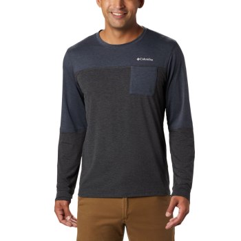 Columbia Muške Majice S Kapuljačom - Outdoor Elements Long Sleeve Plave Tamno Sive | IZKP-91508
